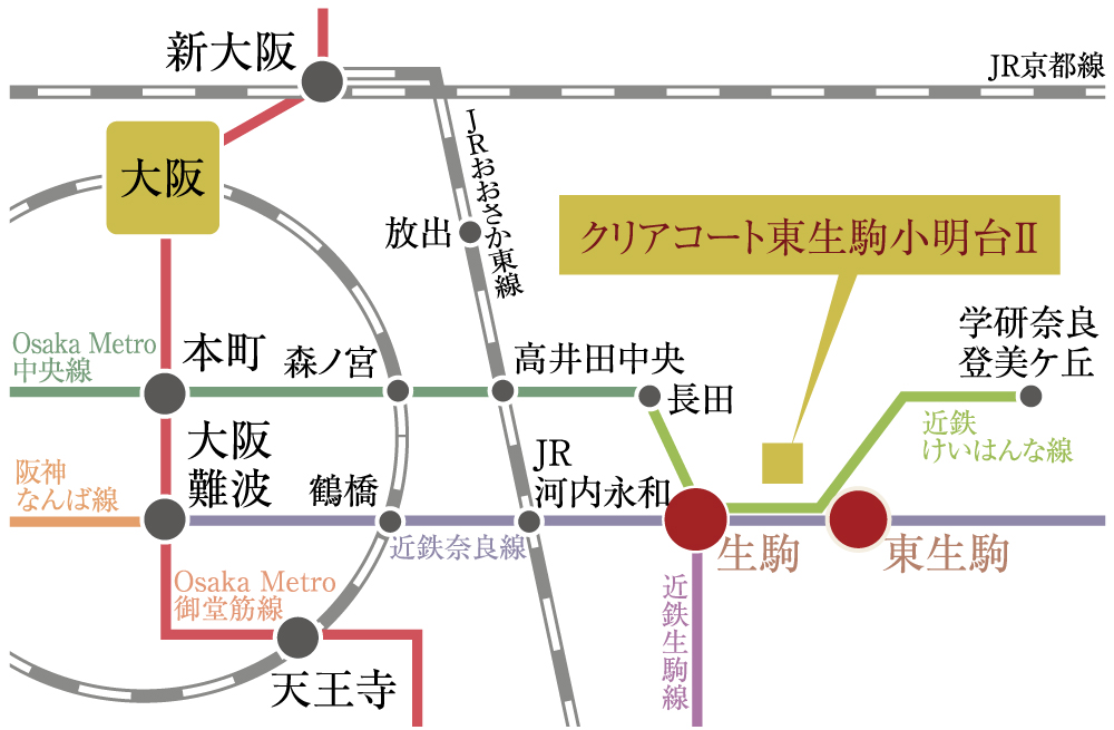 小明台Ⅱ路線図