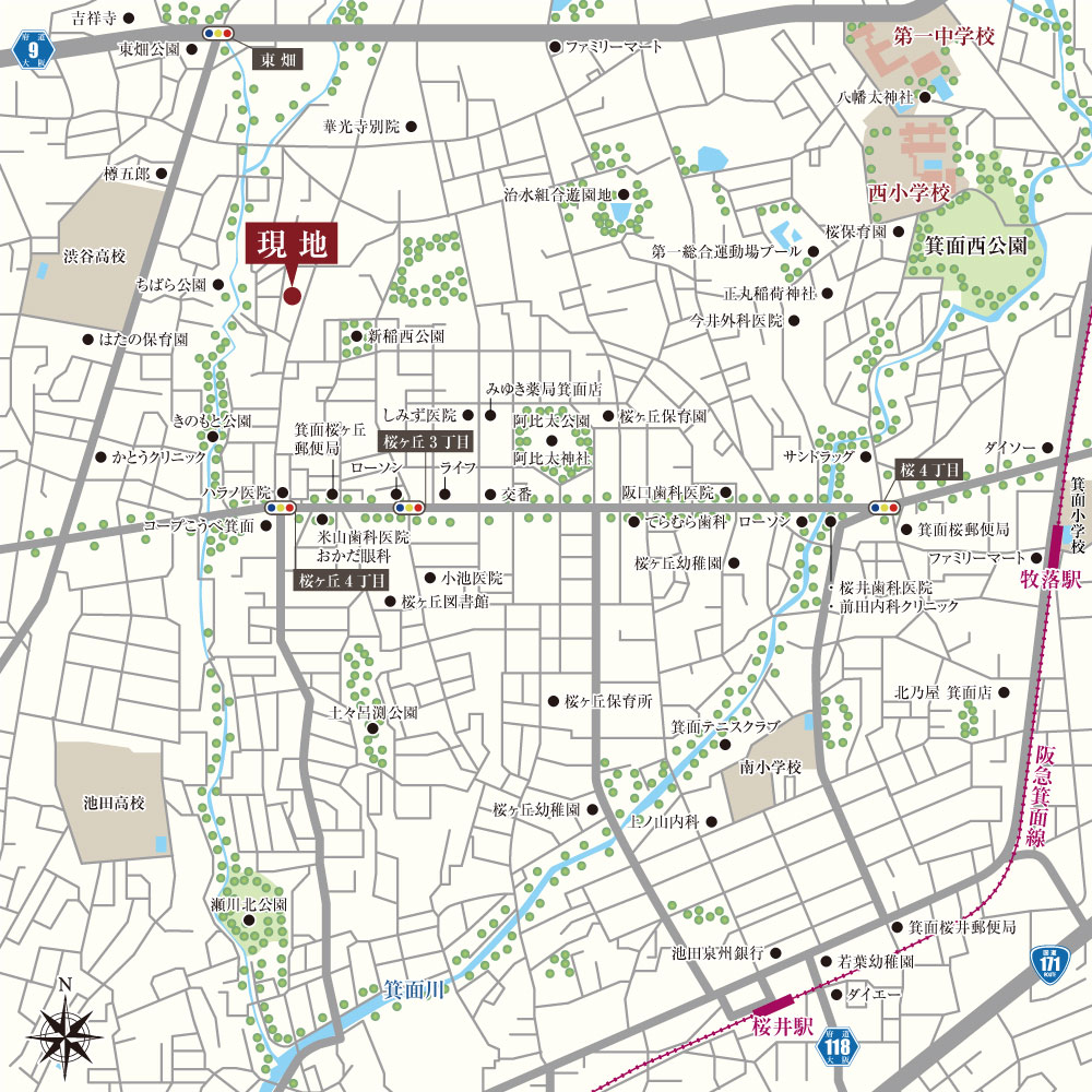 箕面新稲-Map