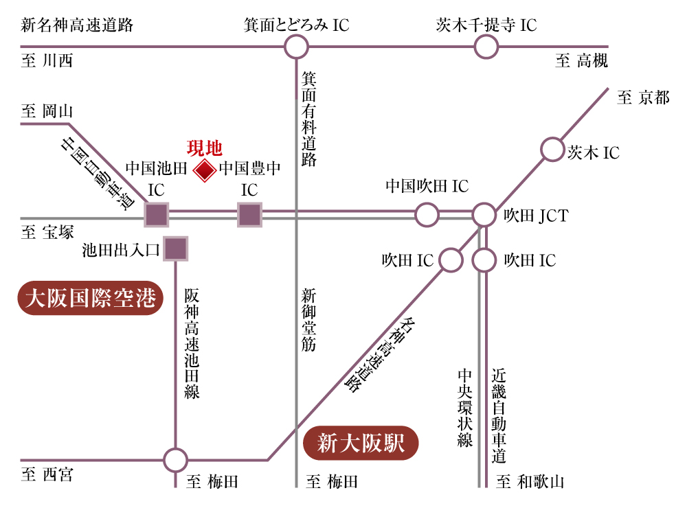 箕面新稲　道路図-0