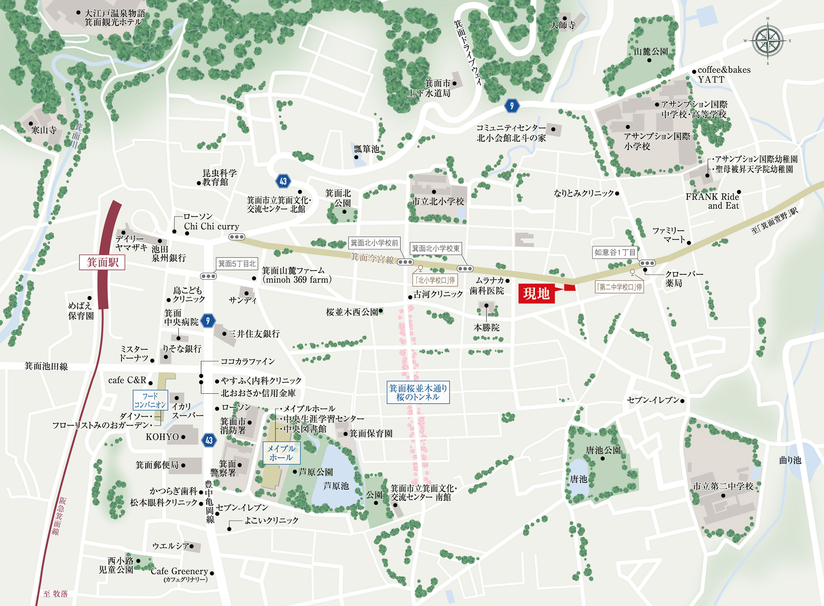 ジオガーデン箕面四丁目-map