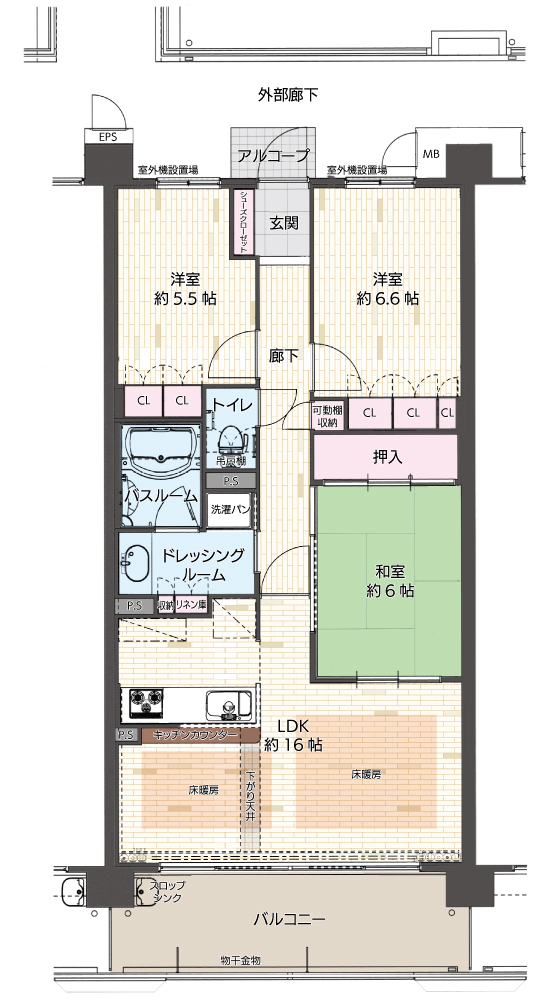 サーパス富雄駅前間取り図